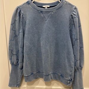Fate Blue Rote Sweatshirt with Puff Sleeves